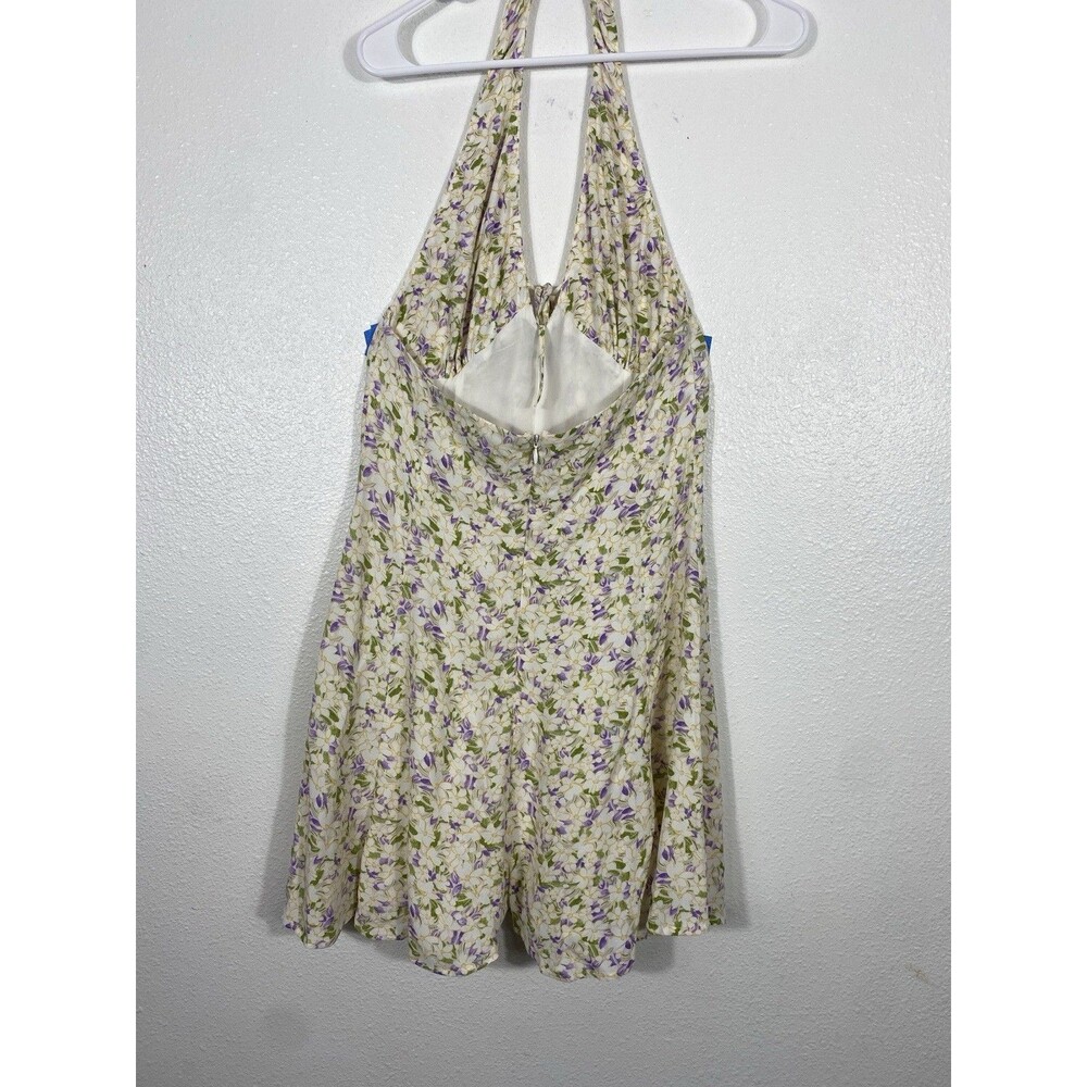 Maeve by Anthropologie Cream Halter Mini Dress with Lavender Floral 100% Viscose - Picture 7 of 16